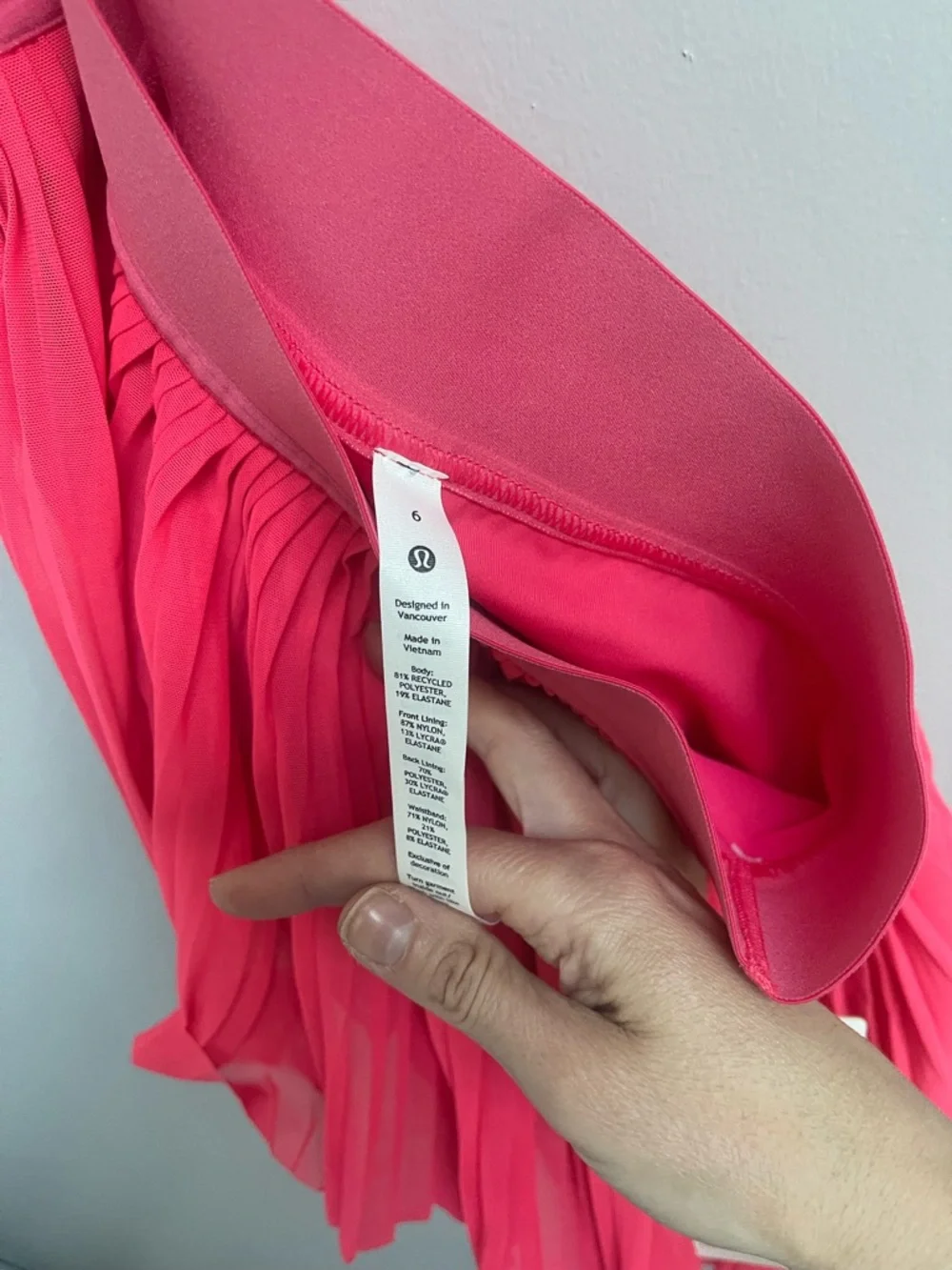 lululemon athletica Pleated MR Mini Tennis Skort- Hot Pink - Picture 4 of 5